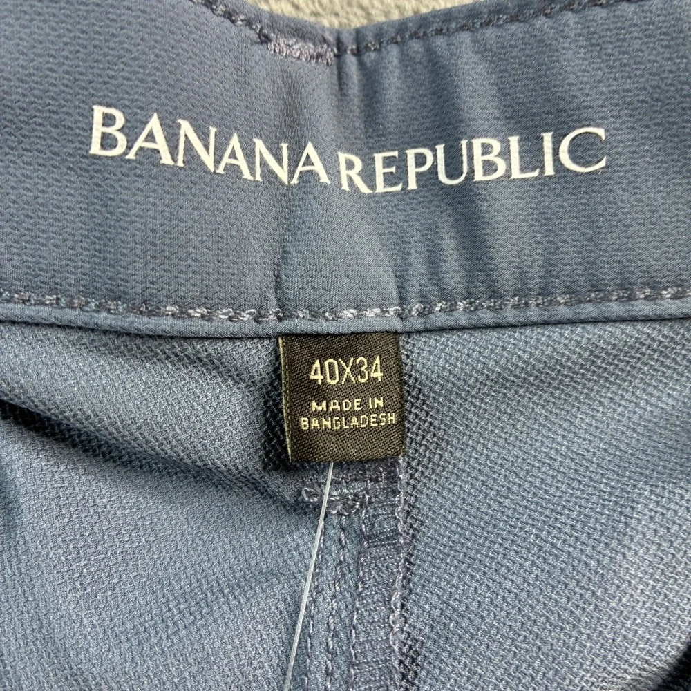 Banana Republic Mens 40x34 China Blue Slim Fit‎ Stretch Performance Pants NWT